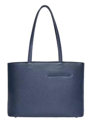 Cowhide Leather Tote Bag, Handbag Bag for Men | Scratch-Resistant Cowhide, Reinforced Handles, Multiple Pockets, For Business Office Travel Daily Use - color: Blue