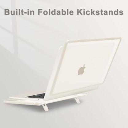 MOSISO Compatible with MacBook Air 13 inch Case M5 M4 M3 M2, Starlight | 4 in 1 Kit Anti-Crack Hard Shell with Kickstand for MacBook Air 13.6 inch Case 2026-2022 A3449 A3240 A3113 A2681 - color: Starlight
