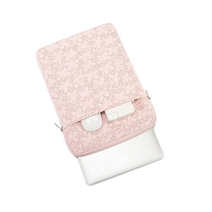 Kinmac 360° Protective Vertical Laptop Sleeve Case Cover Bag (Pink Floweret PU, 12.5 inch-13.3 inch) - color: Pink Floweret PU, size: 12.5 inch-13.3 inch