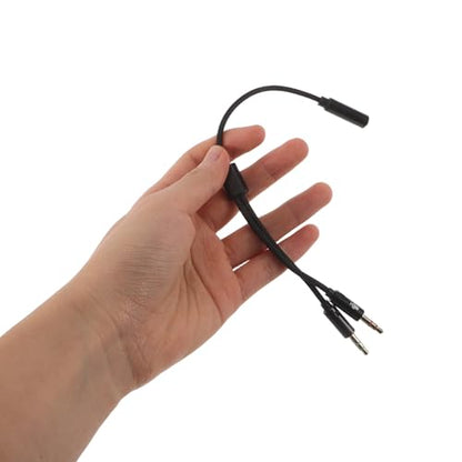 NUOBESTY 5pcs 3.5mm Headset and Mic Splitter Adapter Cable for PC Laptop, Separate Microphone and Audio Y-Cable Compatible with Gaming Headsets and Classroom Use, Black