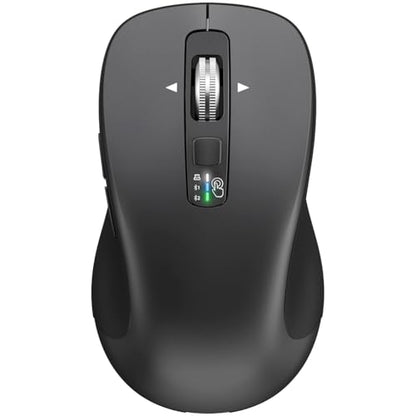 CITLLA Wireless Bluetooth Mouse (USB + BT1 + BT2), Full Size Mouse, 4-Way Scrolling, Multi-Device Silent for Computer, Laptop, iPad, MacBook (Grey) - color: Grey
