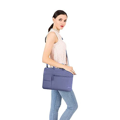MOSISO Laptop Shoulder Bag Compatible with MacBook Air/Pro,13-13.3 inch Notebook,Compatible with MacBook Pro 14 inch M5 M4 M3 M2 M1 2026-2021,Polyester Flapover Briefcase Sleeve Case, Lavender Gray - color: Lavender Gray, size: 13.3 inch