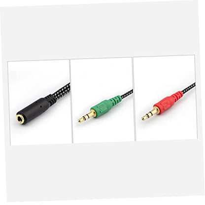 Homoyoyo Female to Dual Male Headset Splitter Cable Adapter for Laptop Stereo Audio Microphone Connection Earphones Converter for Mobile Devices