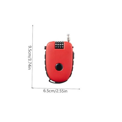2 Pcs Portable Steel Wire Lock Cable Anti-Theft Telescopic Retractable Combination Security Lock for Bicycle, Trunk, Lockers (Red)