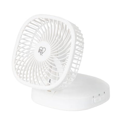 IRIS USA 5" Battery Operated Travel Fan, D-Battery Powered, Camping, White | Compact Foldable Personal Fan, Portable Travel Mini Desk Fan, Office Bedside Picnic Camping Outdoor - color: White - Battery, style: Foldable