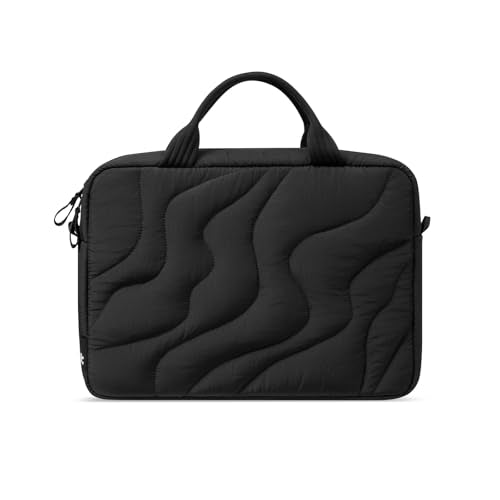 tomtoc 13-14 Inch Protective Puffy Laptop Carrying Bag for Women, Lightweight Laptop Briefcase Fits 13-inch Macbook Air M5 2026 & Neo A18, 14" MacBook Pro, Work Bag Case Handbag with Organized Storage - color: Lavascape, size: 13-14 Inch