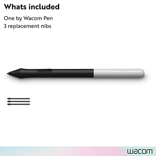 Wacom One Pen, for Wacom One 12, 13 & 14 CP91300B2Z | Cordless and Battery Free so it never needs a charge, programmable pen button puts shortcuts at your fingertips