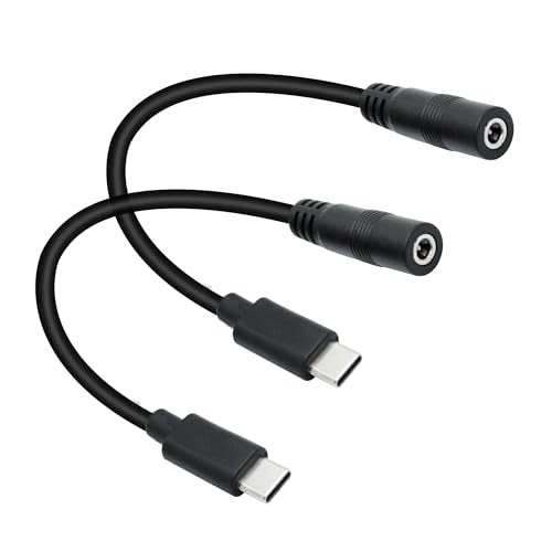Short DC 3.5mm x 1.35mm to USB C Power Cord 6inch, DC 35135 Female to USB Type C Male Plug 5V Power Charging Cable Extension Cord, for LED Desk Lamp, Small Fan Etc Other USB Type C Equipment (2Pcs) - style: DC 35135 Female to Type C Male