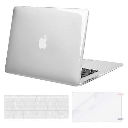MOSISO Case Compatible with MacBook Air 13 inch A1369 A1466, Crystal Clear | Plastic Hard Shell & Keyboard Cover & Screen Protector Compatible with MacBook Air 13 (Older Version 2010 - end 2017) - color: Crystal Clear