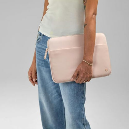 Incase A.R.C. Laptop Sleeve 14 Inch – MacBook Case with Faux Fur Lining, External Pocket – Fits MacBook Pro Air Lenovo Dell HP – Laptop Cover, Computer Case - Travel, Work, College - Peach - color: Peach