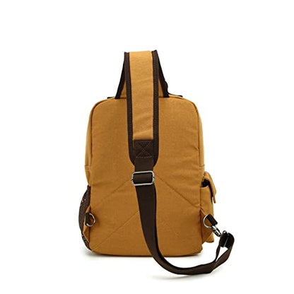 Sechunk Canvas Messenger Bag Sling Bag Crossbody Bag Shoulder Bag Retro Cross Body Handbags - color: Yellow, size: Small
