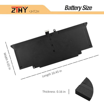 ZTHY 52Wh JHT2H Laptop Battery Replacement for Dell Latitude 7310 7410 | Latitude 7410 Chromebook Enterprise P33S P33S001 P34S P34S001 35J09 0WY9MP 04V5X2 HRGYV 0HRGYV 4V5X2 09YYF 7.6V 6500mAh 4Cell