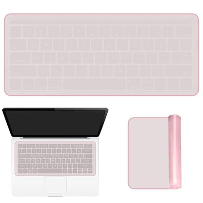 Laptop Keyboard Protector Silicone Transparent Cover for Dustproof Protection Compatible with 13-14 Inch (Pink) - color: pink