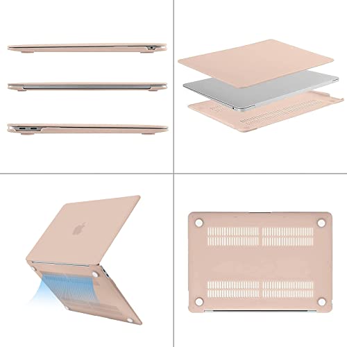 MOSISO Compatible with MacBook Air 13 inch Case 2022 2021 2020 2019 2018 Release A2337 M1 A2179 A1932 Touch ID, Plastic Hard Shell Cover Compatible with MacBook Air 13.3 inch Case, Camel - color: Camel