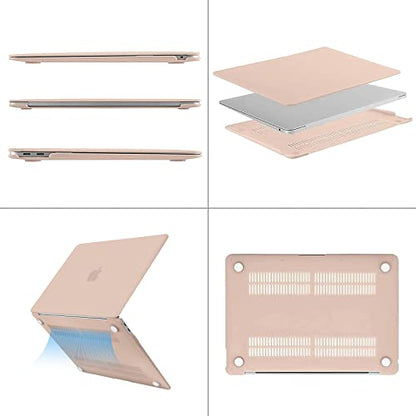 MOSISO Compatible with MacBook Air 13 inch Case 2022 2021 2020 2019 2018 Release A2337 M1 A2179 A1932 Touch ID, Plastic Hard Shell Cover Compatible with MacBook Air 13.3 inch Case, Camel - color: Camel