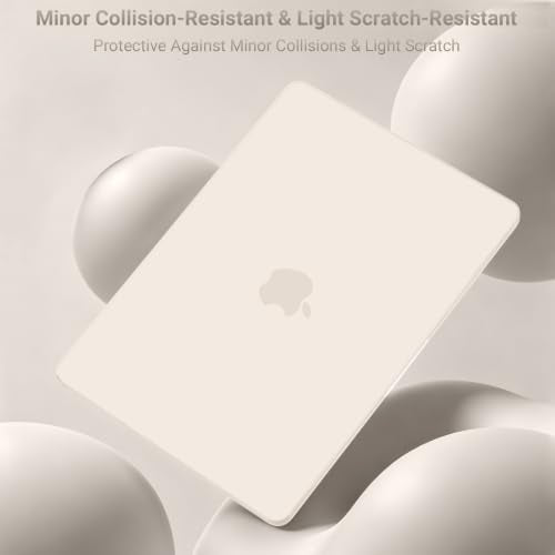 MOSISO Compatible with MacBook Air 13 inch Case M5 2026 M4 M3 M2 2025-2022 | A3449 A3240 A3113 A2681, Hard Shell&Keyboard Cover&Screen Film&Pouch for MacBook Air 13.6 inch Case, Beige - color: Beige