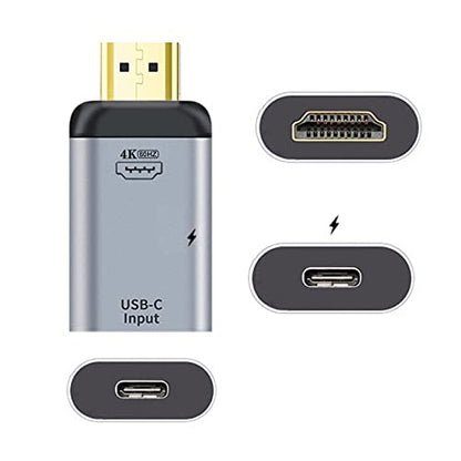 USB-C Type C Female Source to HDMI Sink HDTV & PD Power Adapter 4K 60hz 1080p for Phone & Laptop