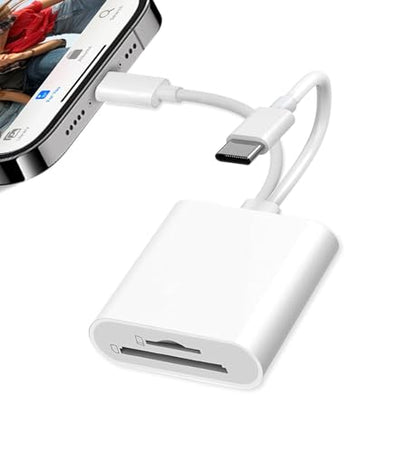 SD Card Reader USB C for iPhone, iPad, SD Card Adapter for Digital Camera, Dual Interface Memory Card Reader, No App Required
