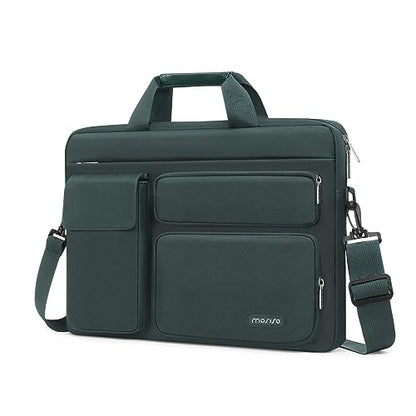 MOSISO Laptop Shoulder Bag 16 inch, 15-15.6 inch Computer Bag | Compatible with MacBook Pro 16 inch, HP, Dell, Lenovo with 2 Raised&1 Flapover&1 Horizontal Pocket&Handle&Belt, Emerald Green - color: Emerald Green, size: 16 inch