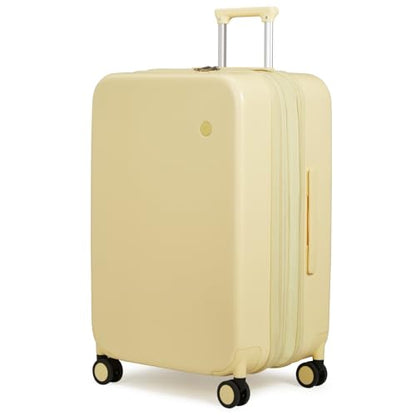 mixi 26 Inch Large Expandable Checked Luggage Suitcase with Spinner Wheels, Hardside Rolling Travel Suitcase PC with TSA Lock, Lark Yellow - color: Lark Yellow, size: 26in Expandable