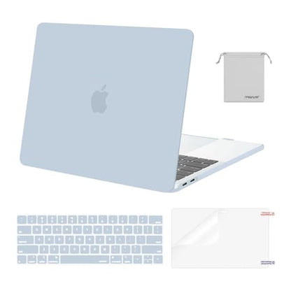 MOSISO Compatible with MacBook Pro 13 inch Case M2 M1 2026 2025 2024-2016 | A2338 A2251 A2289 A2159 A1989 A1708 A1706, Plastic Hard Shell&Keyboard Cover&Screen Film&Storage Bag, Baby Blue - color: Baby Blue