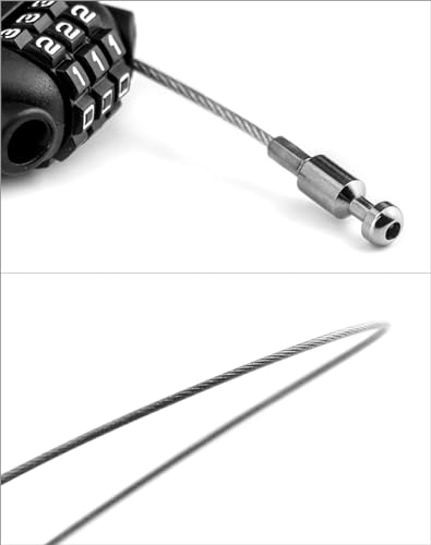 QWORK Retractable Cable Lock, 4 Pack Security Password Lock Steel Cable Luggage Locks,(WD30789)