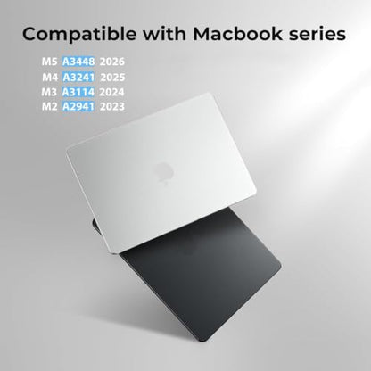BlueSwan Flexible Case for MacBook Air 15 inch, M5 M4 M3 M2 2026-2023 | Anti-Scratch Protective Laptop Cover with Grippy Matte Texture, Seamless Fit and Lightweiht, Frosted Black - color: Frosted Black, size: Air 15-inch (2026-2023)