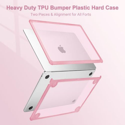 MOSISO Compatible with MacBook Air 13 inch Case M5 2026 M4 M3 M2 2025-2022 | A3449 A3240 A3113 A2681, 3 in 1 Kit Crack-Resistant Heavy Duty Protective Hard Shell Case Cover with TPU Bumper, Chalk Pink - color: Chalk Pink