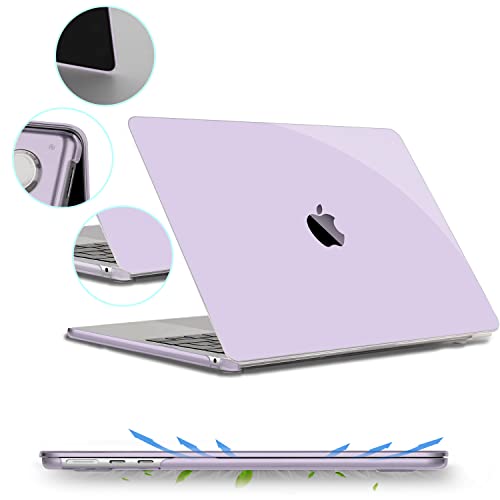 B BELK for MacBook Air 13.6 inch Case 2026-2022 M5 M4 M3 M2, Crystal Purple | Model A3449 A3240 A3113 A2681, Plastic Laptop Hard Shell for MacBook Air 13 inch Case with Keyboard Cover & Screen Protector - color: Purple