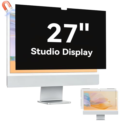 Mamol Magnetic Privacy Screen for iMac 27 Inch & Studio Display (2022 Models), Anti-Glare Blue Light Filter Shield – Upgraded Anti-Spy 27" Privacy Protector - size: Studio display 27 inch 2022