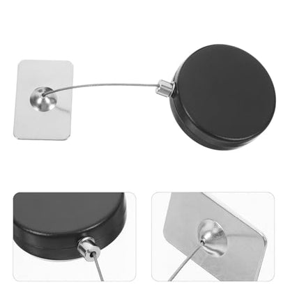 PartyKindom Retractable Security Cable Lock with Double Sided Adhesive and Remote Control, Multifunctional Automatic Retraction, Abs+Iron+Steel Wire Material, 2pcs for Gaming Controllers,