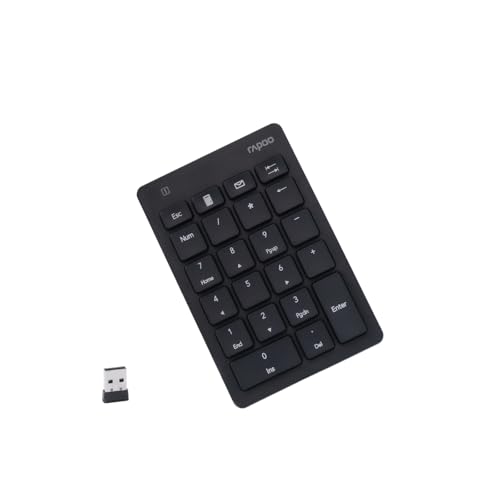 Rapoo K50 Wireless Number Pad, 2.4G Numeric Keypad for Laptop, Speed Data Entry, 22-Key Numpad with Calculator, Email and Function Keys for Windows PC/Laptop/Desktop/Notebook, USB-A, Battery Powered