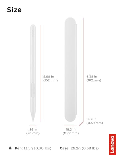 Lenovo Yoga Pen 2 with Magnetic Pen Case, AES 3.0 Stylus with 8192 Pressure Levels, USB C Rechargeable, Tilt Detection, Multi Protocol Support for Lenovo Yoga 2 in 1 PCs, Seashell - color: Seashell