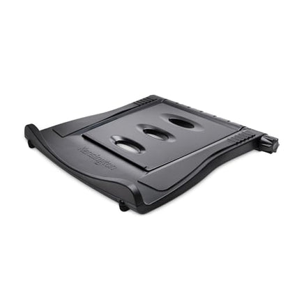 Kensington Adjustable Aluminum Laptop Stand for Desk, Ultra-Slim Lightweight Foldable Portable Notebook Holder, Anti-Slip Silicone Tablet Mount for 10"-17" Laptops and Tablets, Black K50428WW - style: Plastic