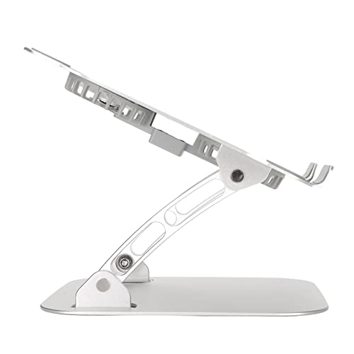 Aluminum Alloy Laptop Stand with 2 Cooling Fans, Foldable Adjustable Laptop Cooling Stand for 10 to 17.3 Inch Laptops, Ergonomic Silver Matte Design with Non - Slip Feet (Silver) - color: Silver