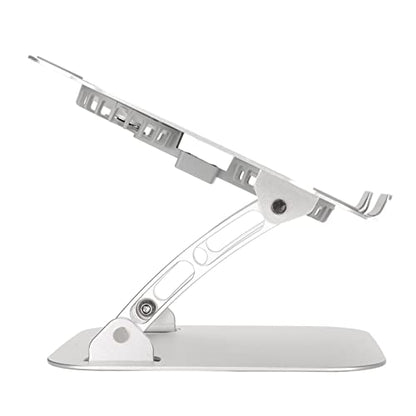 Aluminum Alloy Laptop Stand with 2 Cooling Fans, Foldable Adjustable Laptop Cooling Stand for 10 to 17.3 Inch Laptops, Ergonomic Silver Matte Design with Non - Slip Feet (Silver) - color: Silver