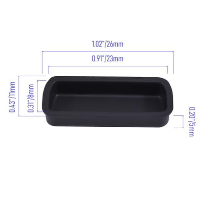 10 PCS DVI Port Anti-dust Plugs, Silicone Covers Caps Stoppers, Port Protector for PC Laptop Notebook Computers, 0.91 x 0.31 (LxW) - size: DVI/Black/10 PCS
