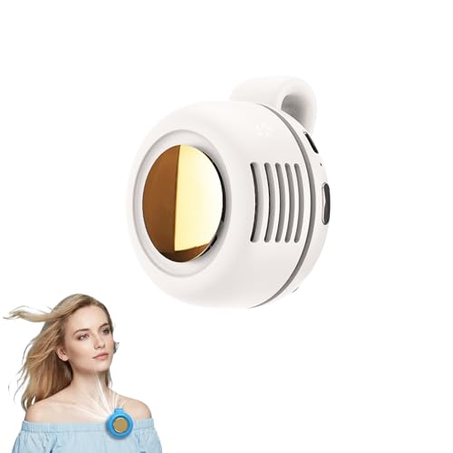Clip on Fan Portable, 360° Rotatable Mini Clip Fan for Shirt Waist, 3-Speed Adjustable Small Whirlwind Fan for Outdoor Travel Office, USB Rechargeable Personal Cooling Fan (White-1 pcs)