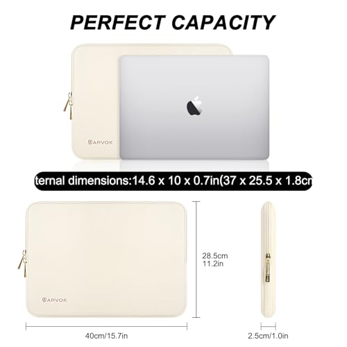 ARVOK Laptop Sleeve Case,Waterproof Notebook Cover for MacBook Air MacBook Pro inch, Computer Carrying Bag - color: White, size: 15 inch