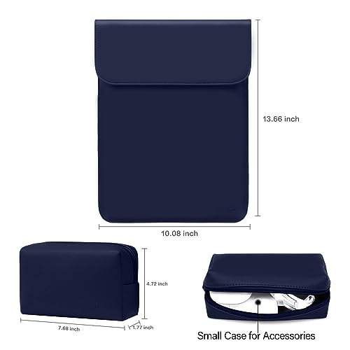 MOSISO Laptop Case 13.3 inch, 13-13.3 inch Laptop Sleeve Compatible with MacBook Neo 13 A18 Pro A3404 /Air 13/Pro 13/Pro 14 M5 M4 M3 M2 M1, Faux Suede Leather Case with Small Bag, Navy Blue - color: Navy Blue