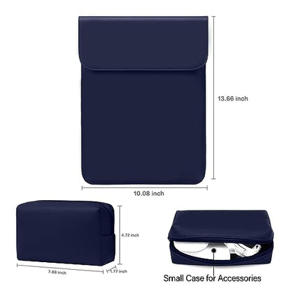 MOSISO Laptop Case 13.3 inch, 13-13.3 inch Laptop Sleeve Compatible with MacBook Neo 13 A18 Pro A3404 /Air 13/Pro 13/Pro 14 M5 M4 M3 M2 M1, Faux Suede Leather Case with Small Bag, Navy Blue - color: Navy Blue