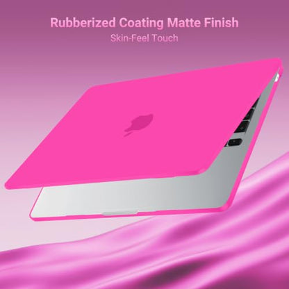 MOSISO Compatible with MacBook Air 13 inch Case M5 2026 M4 M3 M2 2025-2022 | A3449 A3240 A3113 A2681, Hard Shell&Keyboard Cover&Screen Film&Pouch for MacBook Air 13.6 inch Case, Bright Rose - color: Bright Rose