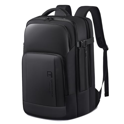 Travel Backpack for Men, 17.3 Inches Business Laptop Backpack Water-Resistant Carry on Airline Approved 18x14x8 Luggage Backpack with USB Charger Port - color: Black-26l