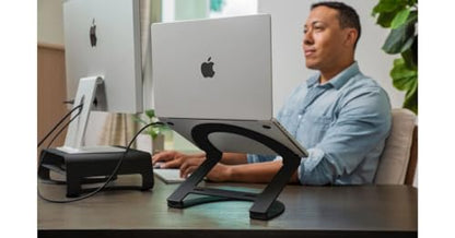 Twelve South Curve Flex | Ergonomic Height & Angle Adjustable Aluminum Laptop/MacBook Stand/Riser, fits 10"-17" - color: Matte Black