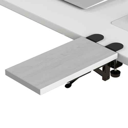 Sisyphy Ergonomics Desk Extender Tray, 11.8x5.9" Punch-Free Clamp on, Foldable Keyboard Drawer Tray, Table Mount Arm Wrist Rest Shelf, Computer Elbow Arm Support - color: White, size: 5.9*11.8"(30*15cm)