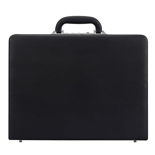 Garvee Briefcases for Men, Professional Leather Briefcase | Integrated Lock, Hard Side, Expandable Attache Case, 15.6" Laptop, Work Office Travel - color: Black