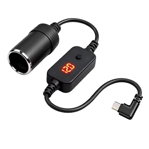 5 in 1 USB C to 12V 15V 20V Car Cigarette Lighter Adapter, Flexible Cable Multi Volt Type C Male to Socket Converter, Power Delivery Cord for Dash Cam Laptop - color: 0.6 meters