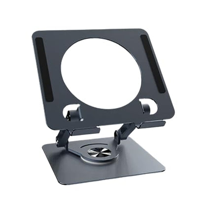 Portable Adjustable Laptop Holder 360 Degree Rotation Enhanced Cooling Travel Laptop Rack - color: Gray