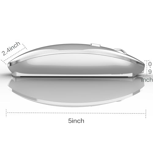 JETTA Wireless Mouse for MacBook Pro, MacBook Air, Laptop, Desktop, Chromebook, Win7/8/10/11, PC - Silver - color: Silver
