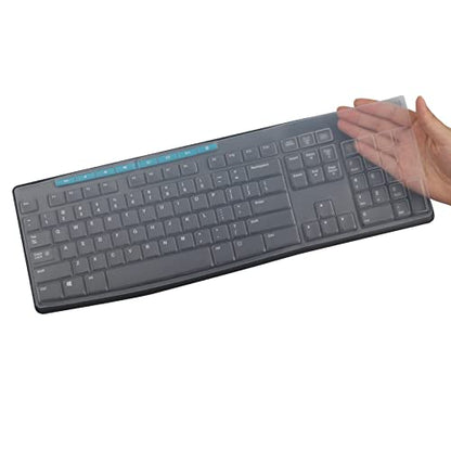Keyboard Cover for Logitech MK370 MK295 MK275 MK270 Wireless Keyboard, Logitech K200 K260 K270 MK200 MK260 Keyboard Cover Skin Protector (NOT Fit Other Model Keyboards)-Clear - color: clear